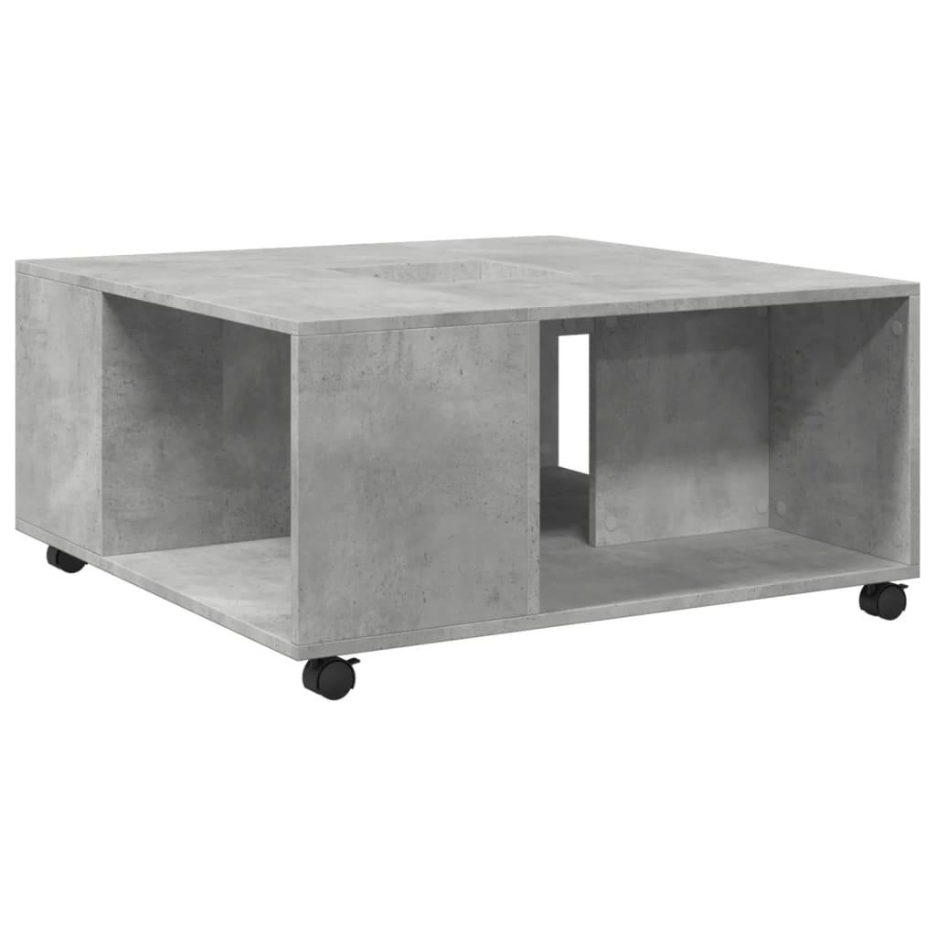 VidaXL Salontafel 80x80x40 cm bewerkt hout betongrijs