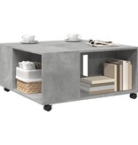 VidaXL Salontafel 80x80x40 cm bewerkt hout betongrijs
