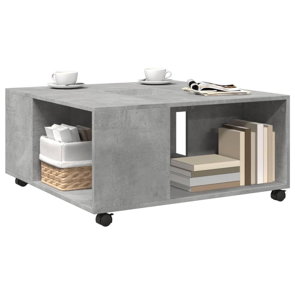 VidaXL Salontafel 80x80x40 cm bewerkt hout betongrijs