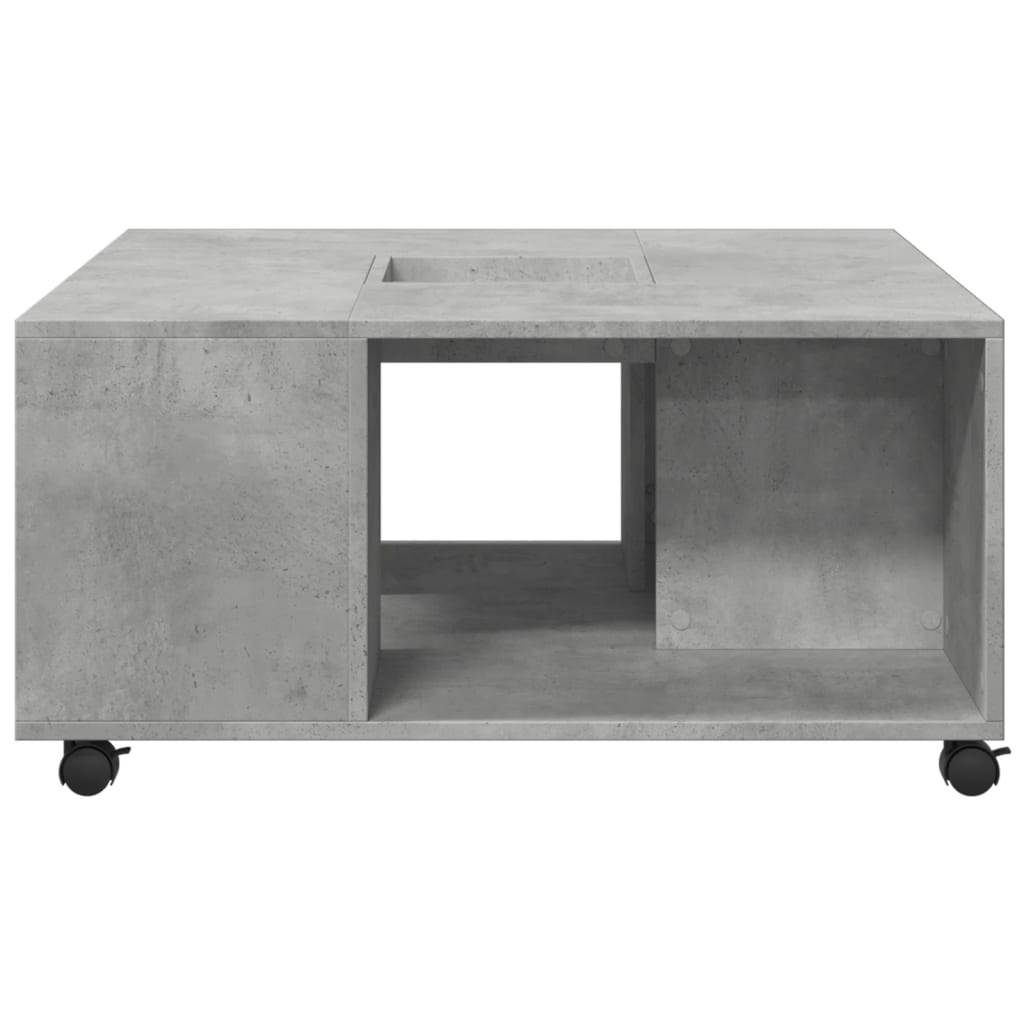 VidaXL Salontafel 80x80x40 cm bewerkt hout betongrijs