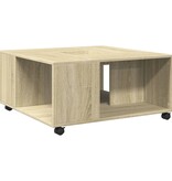 VidaXL Salontafel 80x80x40 cm bewerkt hout sonoma eikenkleurig