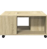 VidaXL Salontafel 80x80x40 cm bewerkt hout sonoma eikenkleurig