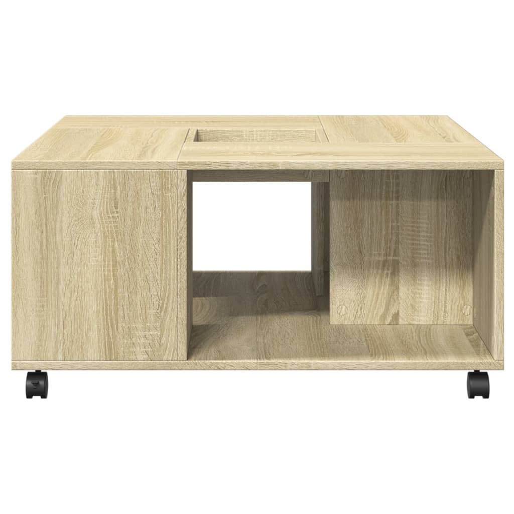 VidaXL Salontafel 80x80x40 cm bewerkt hout sonoma eikenkleurig