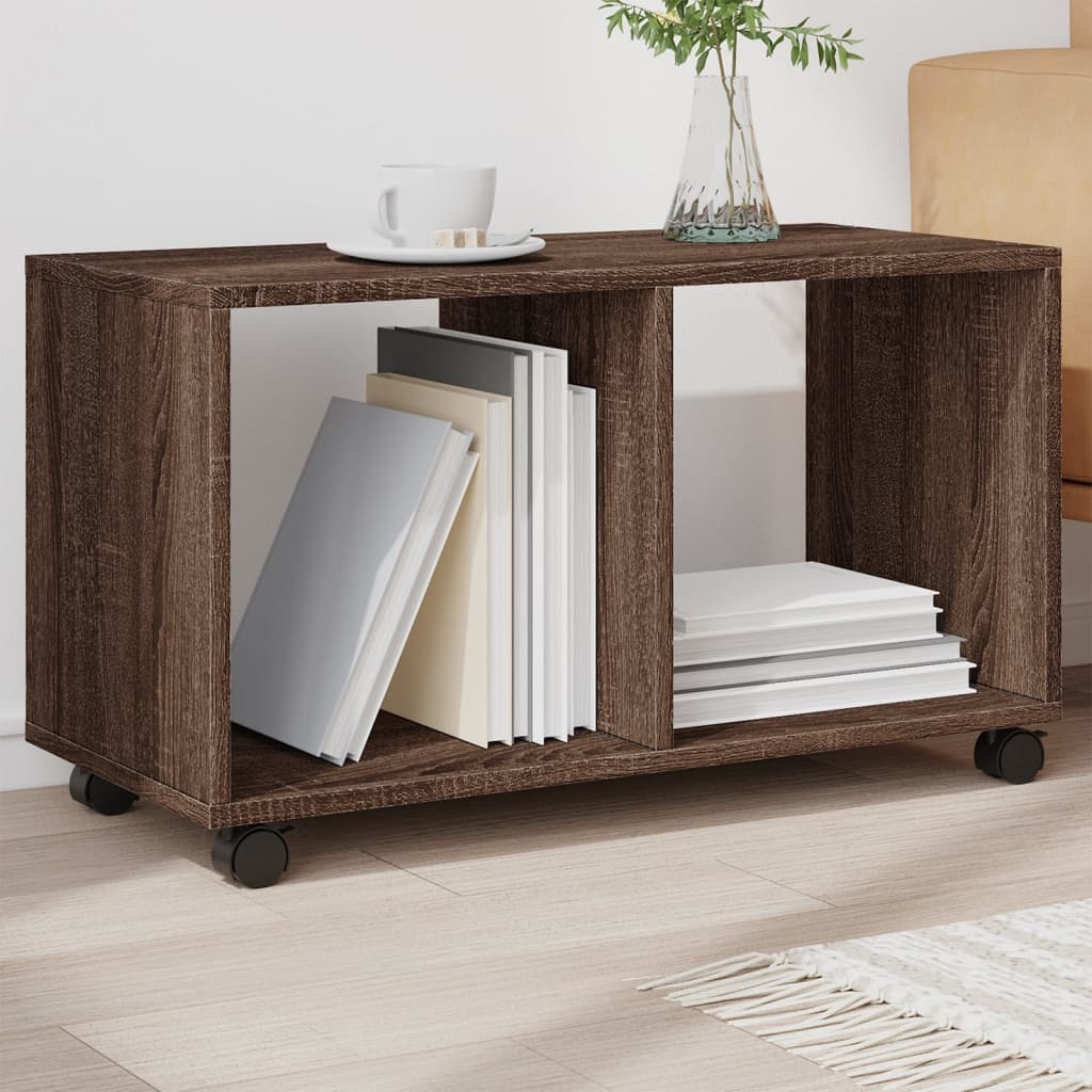 VidaXL Rolkast 72x33x42,5 cm bewerkt hout bruin eikenkleurig