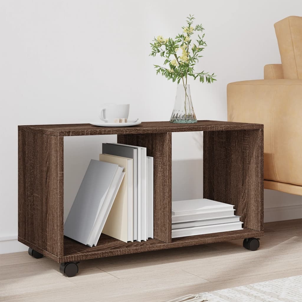 VidaXL Rolkast 72x33x42,5 cm bewerkt hout bruin eikenkleurig