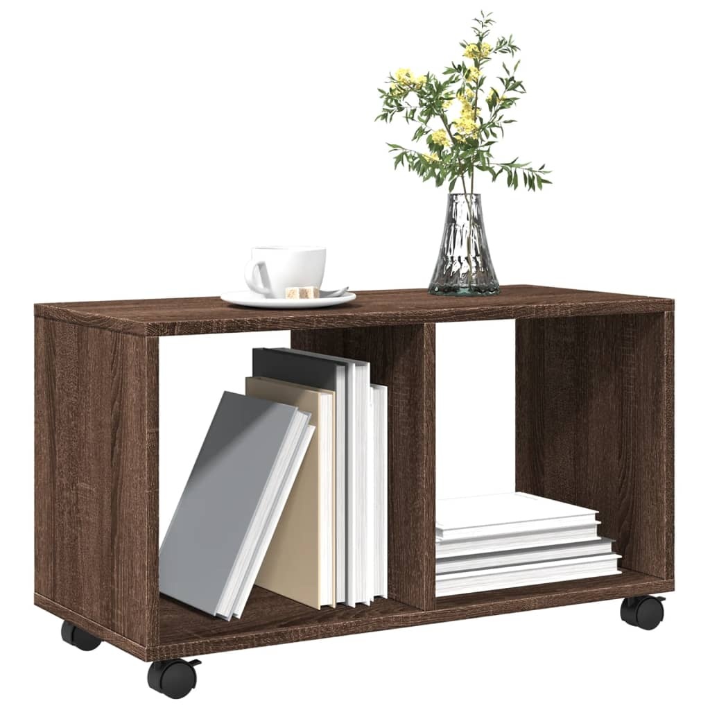 VidaXL Rolkast 72x33x42,5 cm bewerkt hout bruin eikenkleurig