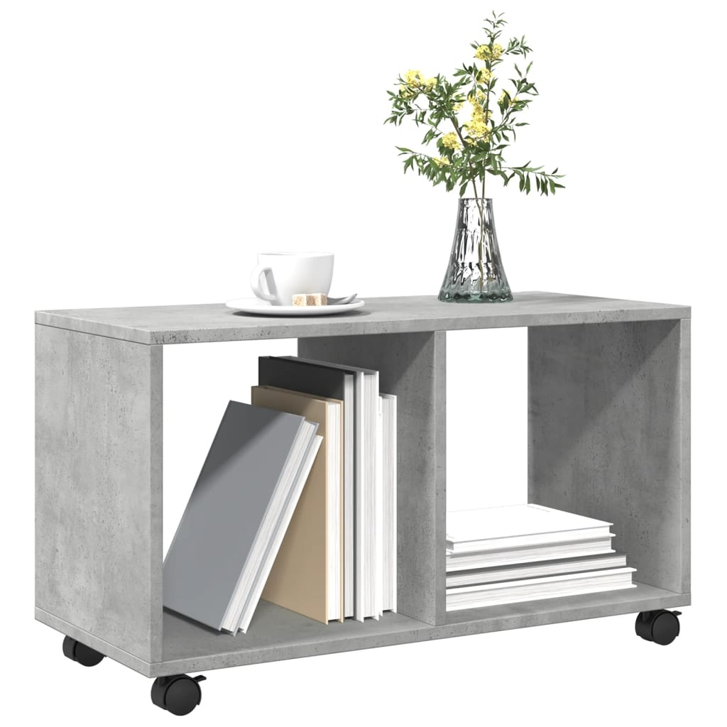 VidaXL Rolkast 72x33x42,5 cm bewerkt hout betongrijs