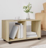 VidaXL Rolkast 72x33x42,5 cm bewerkt hout sonoma eikenkleurig