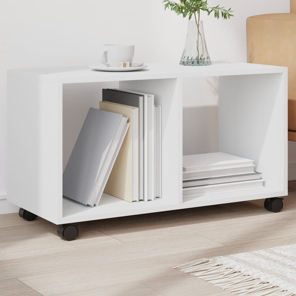 VidaXL Rolkast 72x33x42,5 cm bewerkt hout wit