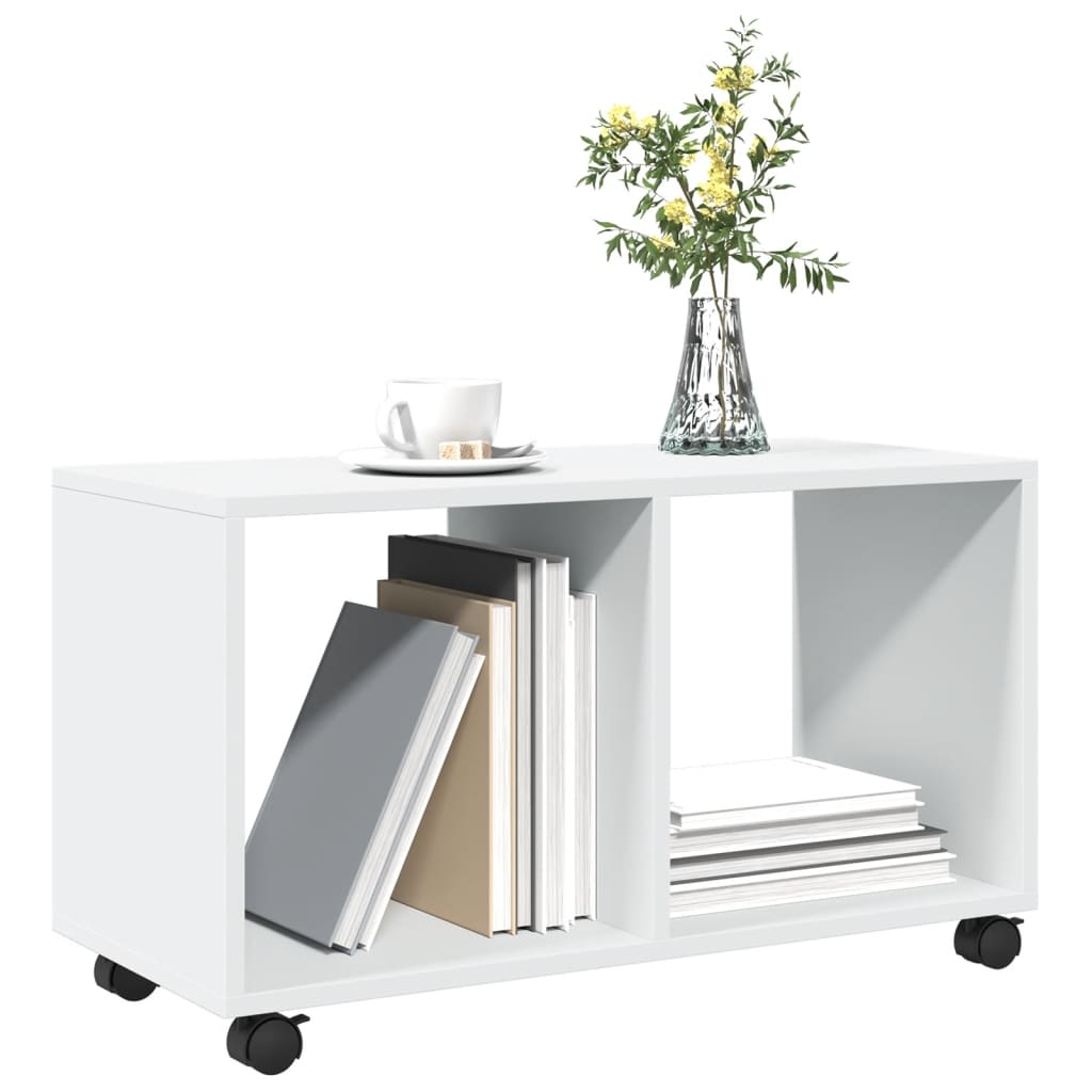 VidaXL Rolkast 72x33x42,5 cm bewerkt hout wit