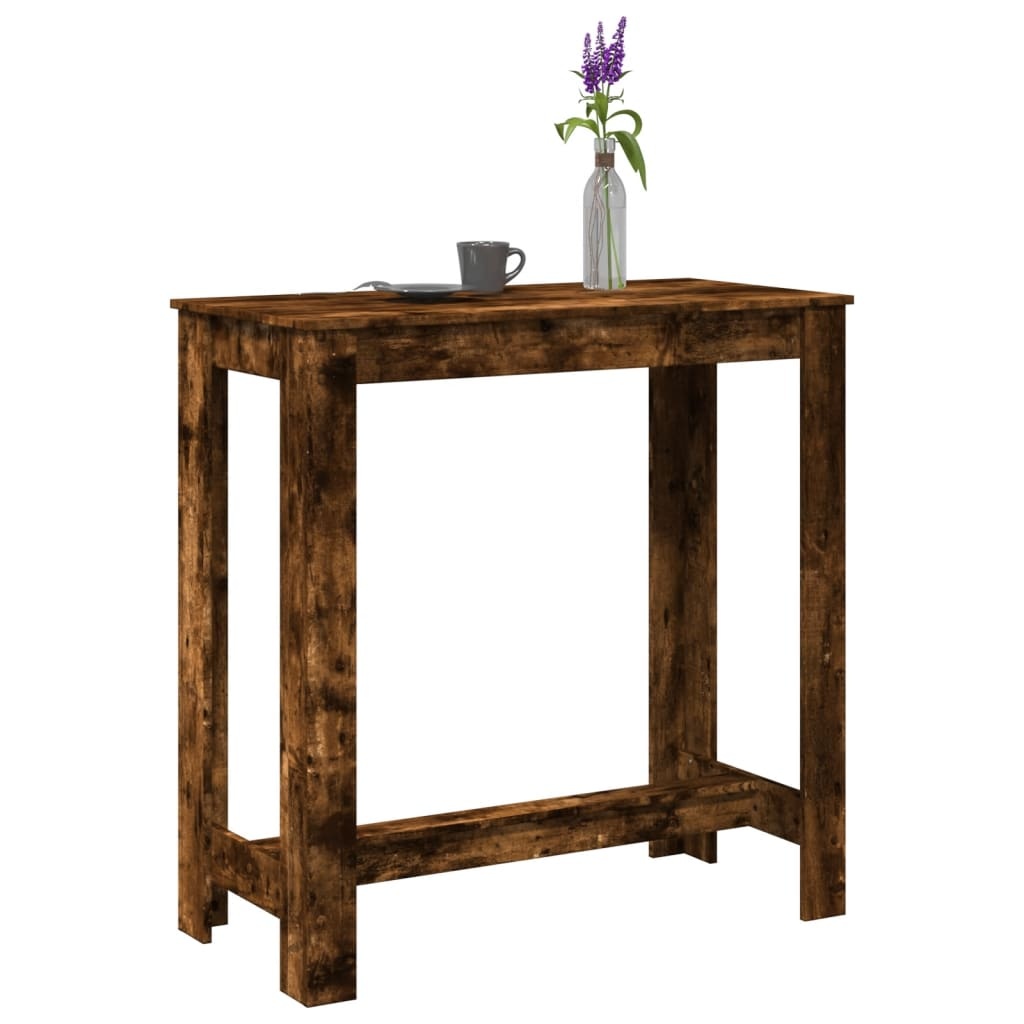 VidaXL Bartafel 102x50x103,5 cm bewerkt hout gerookt eikenkleurig