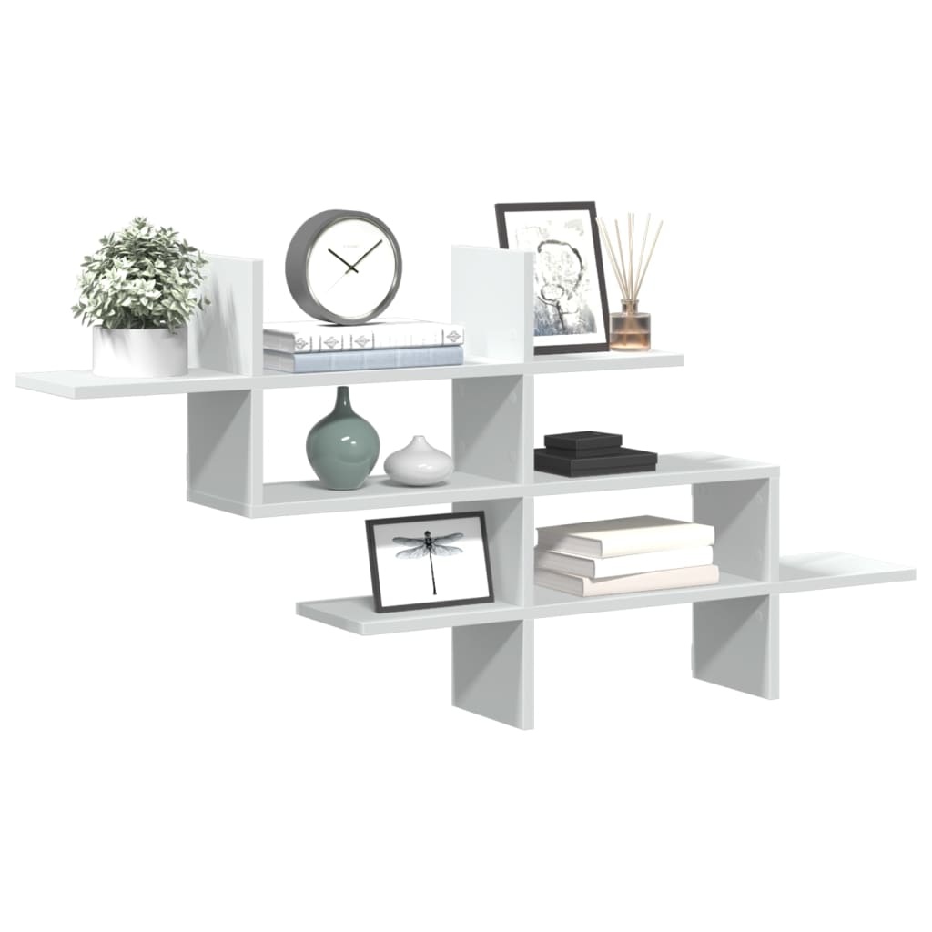 VidaXL Wandschap 124,5x18x60,5 cm bewerkt hout wit