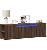 VidaXL Tv-wandmeubel met LED-verlichting 135x31x39,5 cm bruin eiken