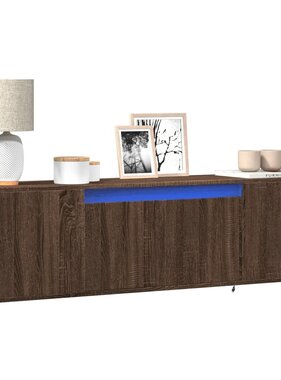VidaXL Tv-wandmeubel met LED-verlichting 135x31x39,5 cm bruin eiken