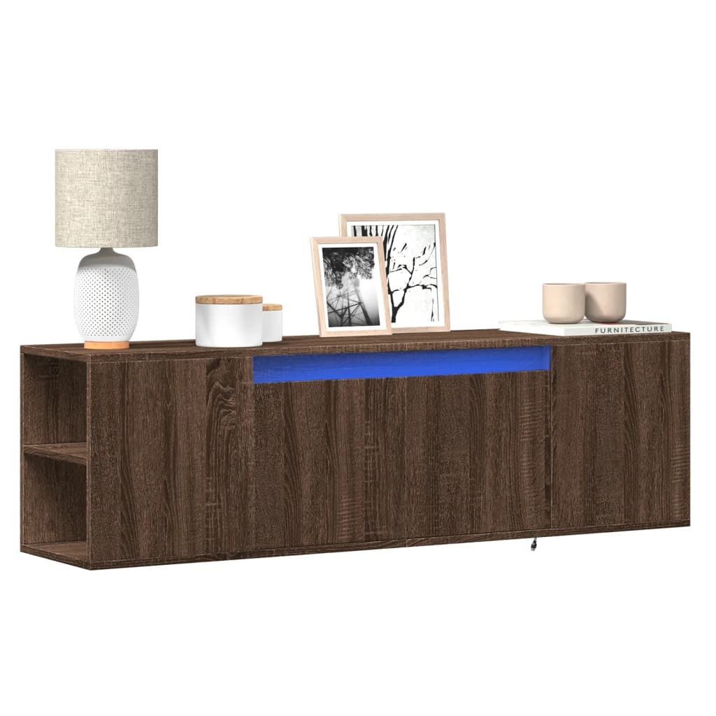 VidaXL Tv-wandmeubel met LED-verlichting 135x31x39,5 cm bruin eiken