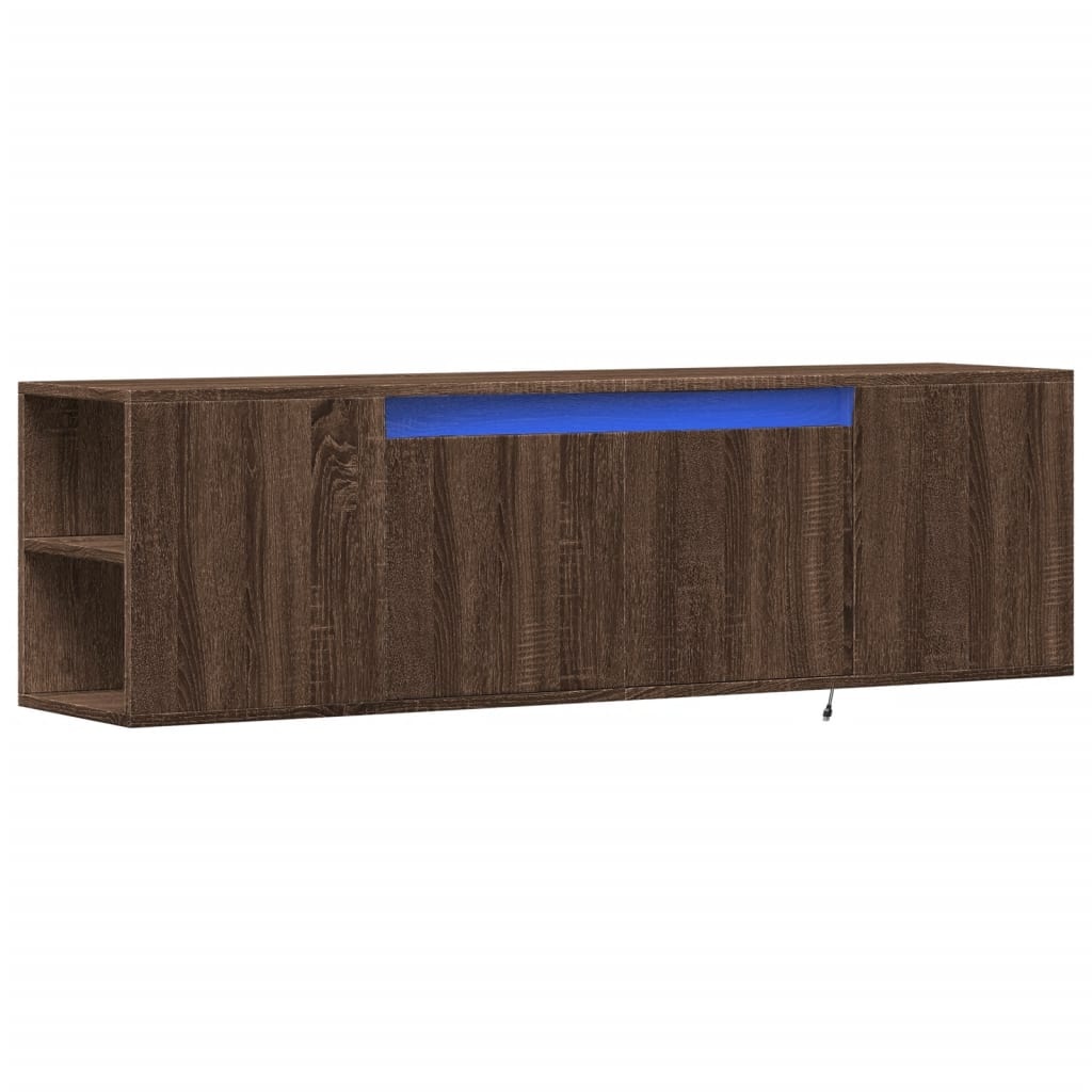 VidaXL Tv-wandmeubel met LED-verlichting 135x31x39,5 cm bruin eiken