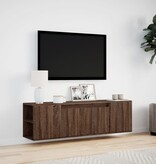 VidaXL Tv-wandmeubel met LED-verlichting 135x31x39,5 cm bruin eiken
