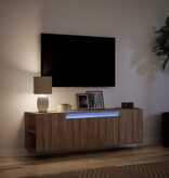 VidaXL Tv-wandmeubel met LED-verlichting 135x31x39,5 cm bruin eiken