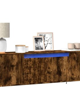 VidaXL Tv-wandmeubel met LED-verlichting 135x31x39,5 cm gerookt eiken