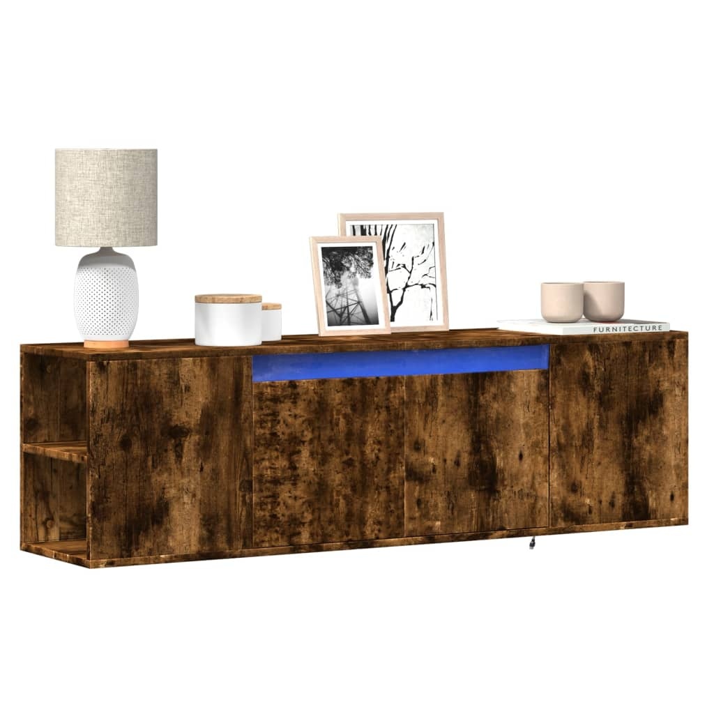 VidaXL Tv-wandmeubel met LED-verlichting 135x31x39,5 cm gerookt eiken
