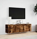 VidaXL Tv-wandmeubel met LED-verlichting 135x31x39,5 cm gerookt eiken
