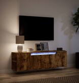 VidaXL Tv-wandmeubel met LED-verlichting 135x31x39,5 cm gerookt eiken