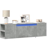 VidaXL Tv-wandmeubel met LED-verlichting 135x31x39,5 cm betongrijs