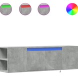 VidaXL Tv-wandmeubel met LED-verlichting 135x31x39,5 cm betongrijs