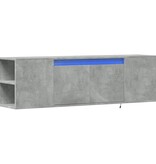 VidaXL Tv-wandmeubel met LED-verlichting 135x31x39,5 cm betongrijs