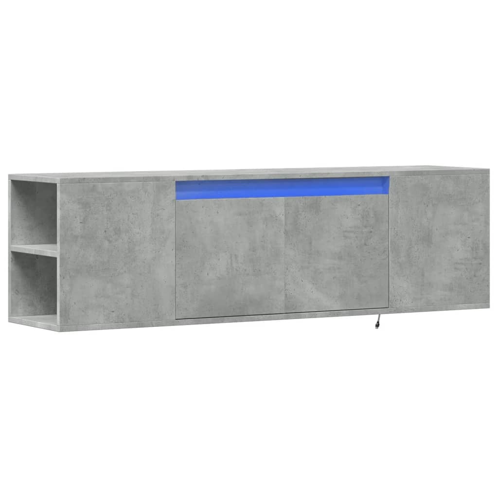 VidaXL Tv-wandmeubel met LED-verlichting 135x31x39,5 cm betongrijs