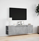 VidaXL Tv-wandmeubel met LED-verlichting 135x31x39,5 cm betongrijs