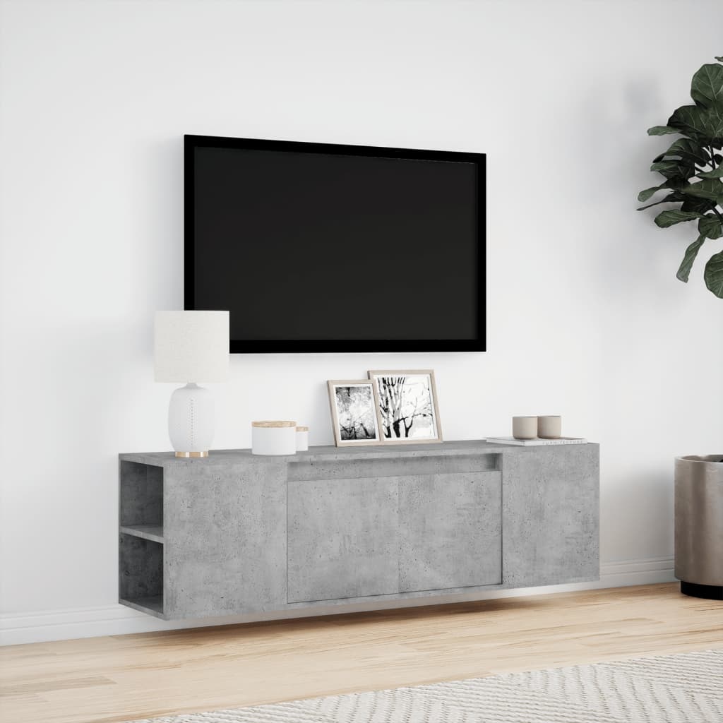 VidaXL Tv-wandmeubel met LED-verlichting 135x31x39,5 cm betongrijs