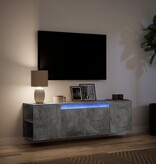 VidaXL Tv-wandmeubel met LED-verlichting 135x31x39,5 cm betongrijs