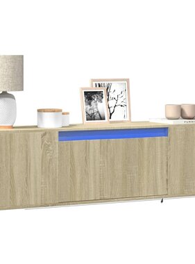 VidaXL Tv-wandmeubel met LED-verlichting 135x31x39,5 cm sonoma eiken