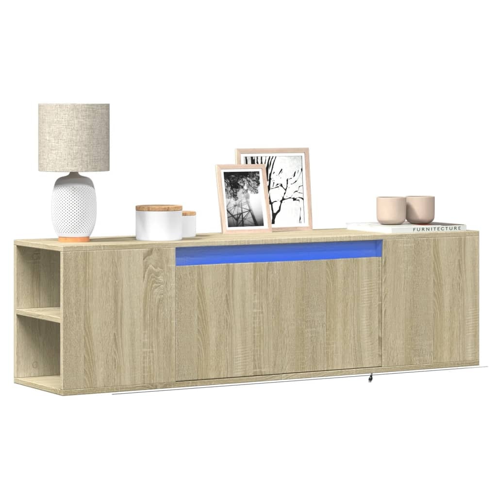 VidaXL Tv-wandmeubel met LED-verlichting 135x31x39,5 cm sonoma eiken
