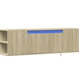 VidaXL Tv-wandmeubel met LED-verlichting 135x31x39,5 cm sonoma eiken