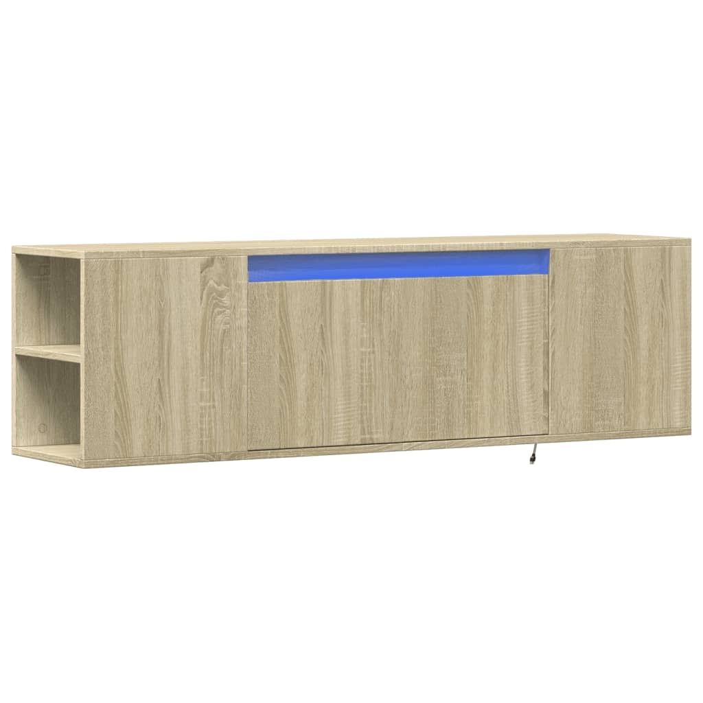 VidaXL Tv-wandmeubel met LED-verlichting 135x31x39,5 cm sonoma eiken