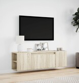 VidaXL Tv-wandmeubel met LED-verlichting 135x31x39,5 cm sonoma eiken