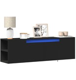 VidaXL Tv-wandmeubel met LED-verlichting 135x31x39,5 cm zwart