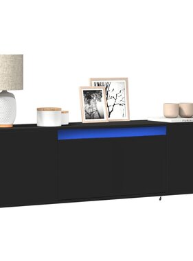 VidaXL Tv-wandmeubel met LED-verlichting 135x31x39,5 cm zwart