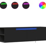 VidaXL Tv-wandmeubel met LED-verlichting 135x31x39,5 cm zwart