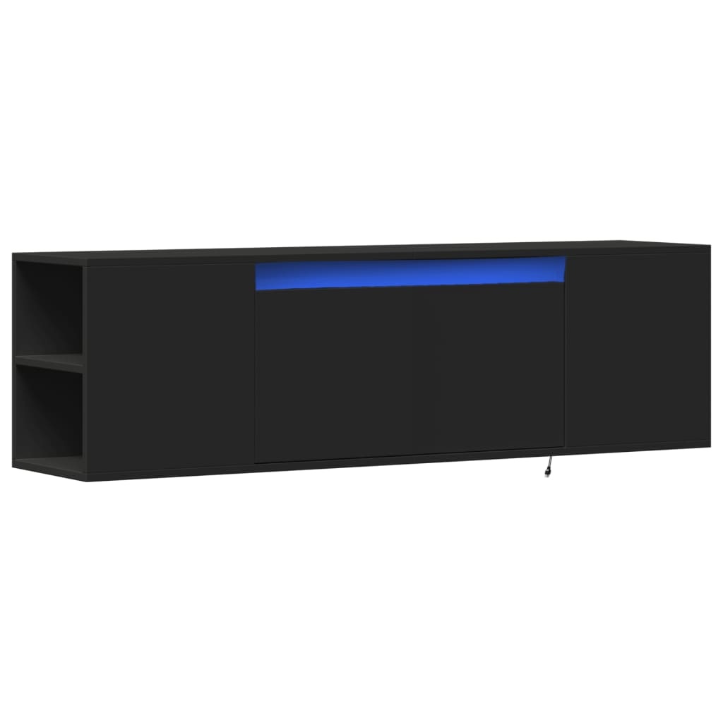 VidaXL Tv-wandmeubel met LED-verlichting 135x31x39,5 cm zwart