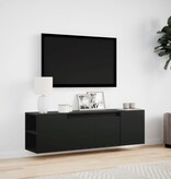 VidaXL Tv-wandmeubel met LED-verlichting 135x31x39,5 cm zwart