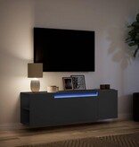 VidaXL Tv-wandmeubel met LED-verlichting 135x31x39,5 cm zwart