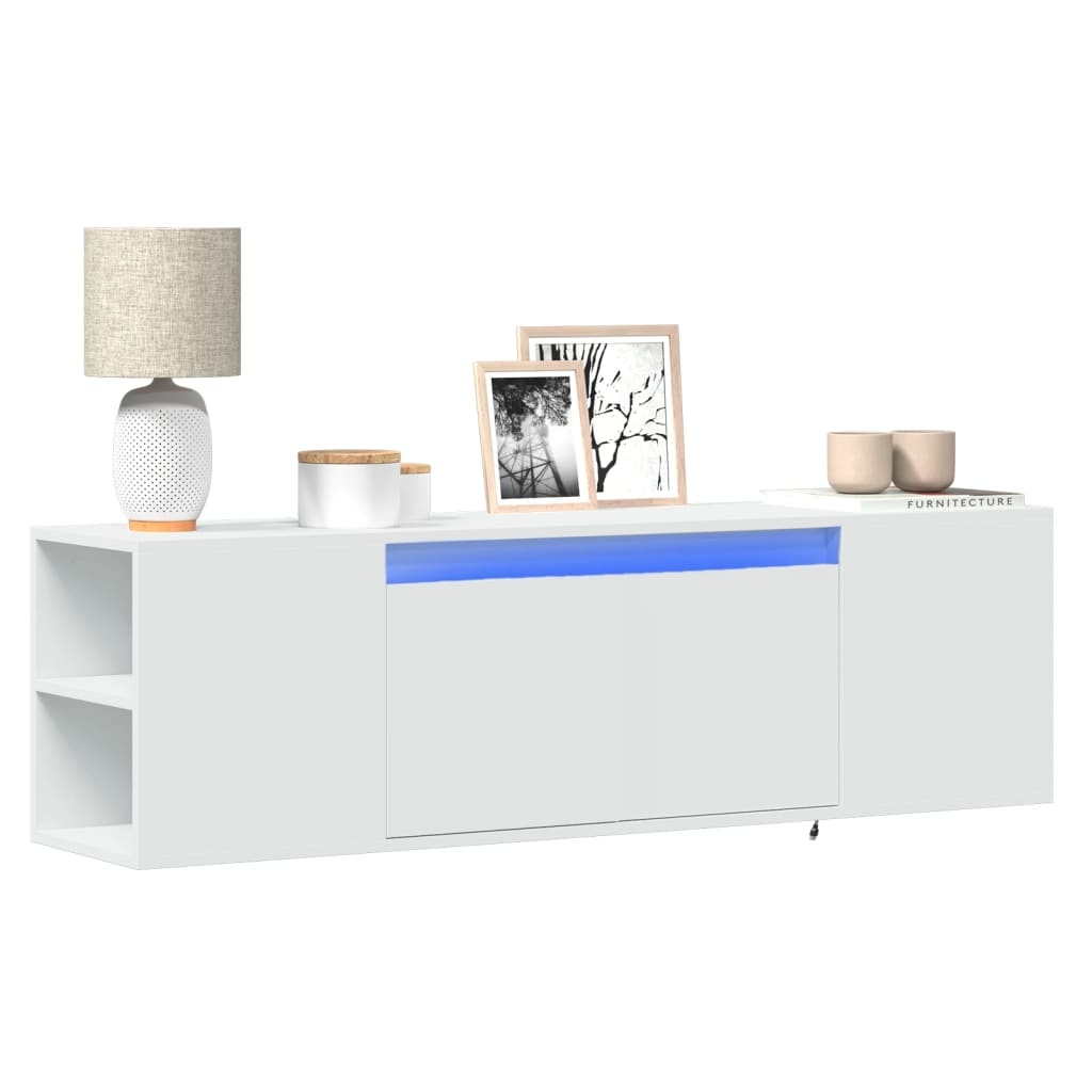 VidaXL Tv-wandmeubel met LED-verlichting 135x31x39,5 cm wit