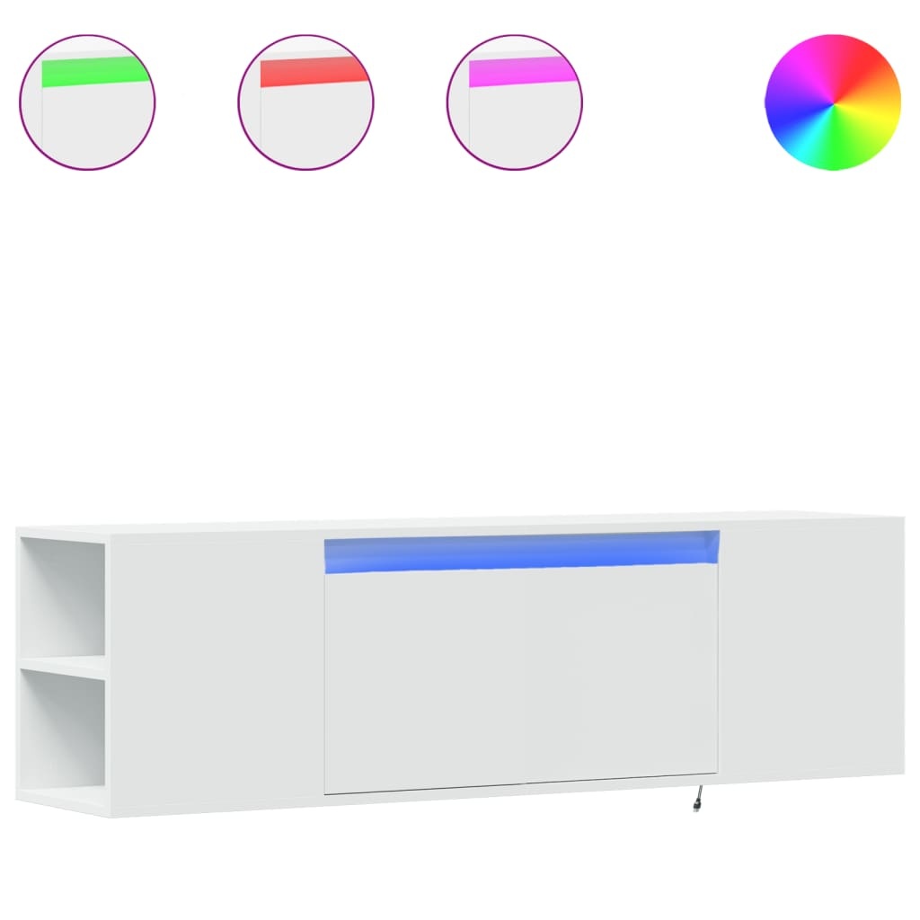 VidaXL Tv-wandmeubel met LED-verlichting 135x31x39,5 cm wit