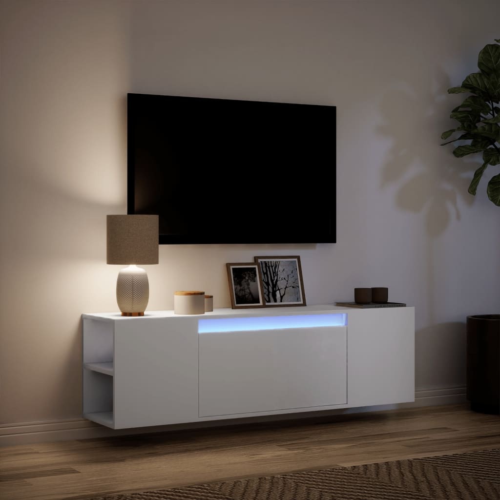 VidaXL Tv-wandmeubel met LED-verlichting 135x31x39,5 cm wit