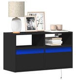 VidaXL Tv-wandmeubel met LED-verlichting 80x31x45 cm zwart