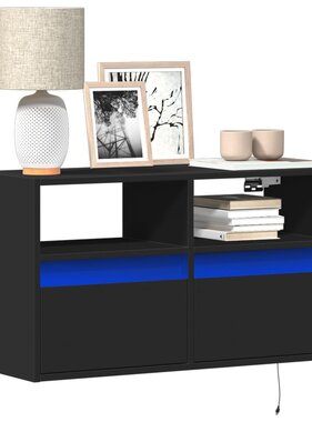 VidaXL Tv-wandmeubel met LED-verlichting 80x31x45 cm zwart