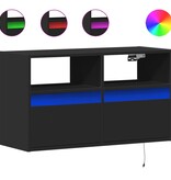 VidaXL Tv-wandmeubel met LED-verlichting 80x31x45 cm zwart